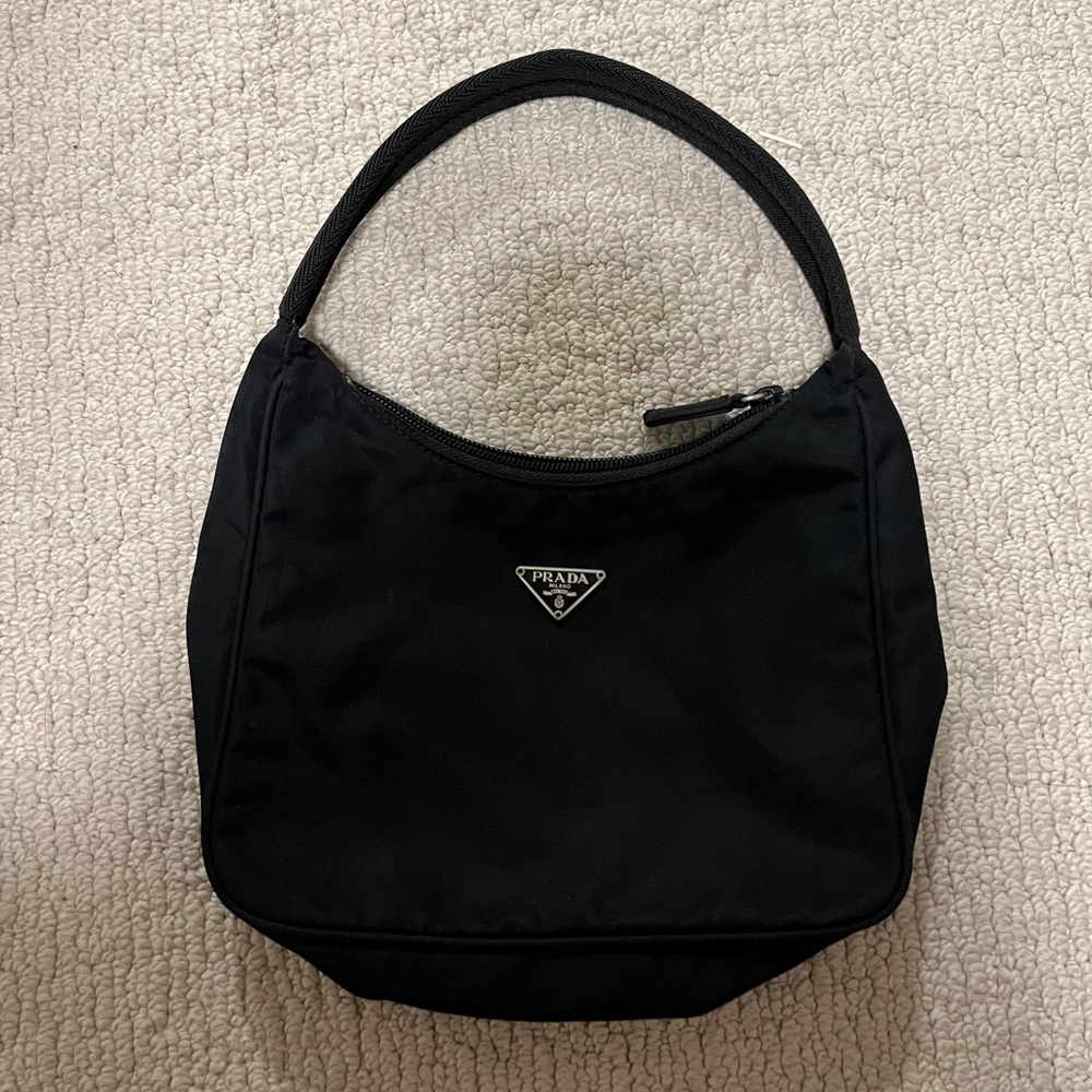 100 Authentic Prada Nylon Mini Shoulder Bag In Black Gem